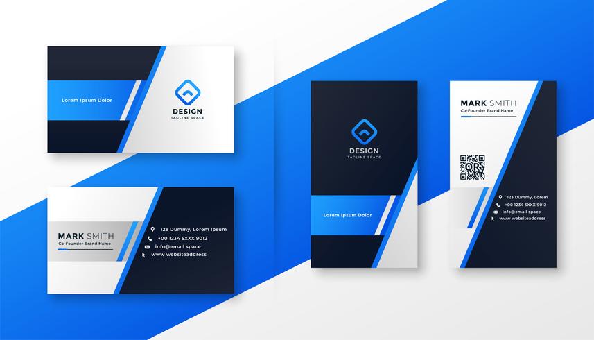 professional blue business card  template set Download 