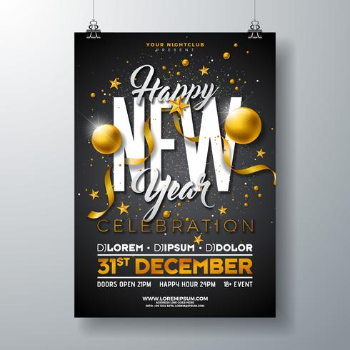 Happy New Year Party Celebration Illustration  vector
