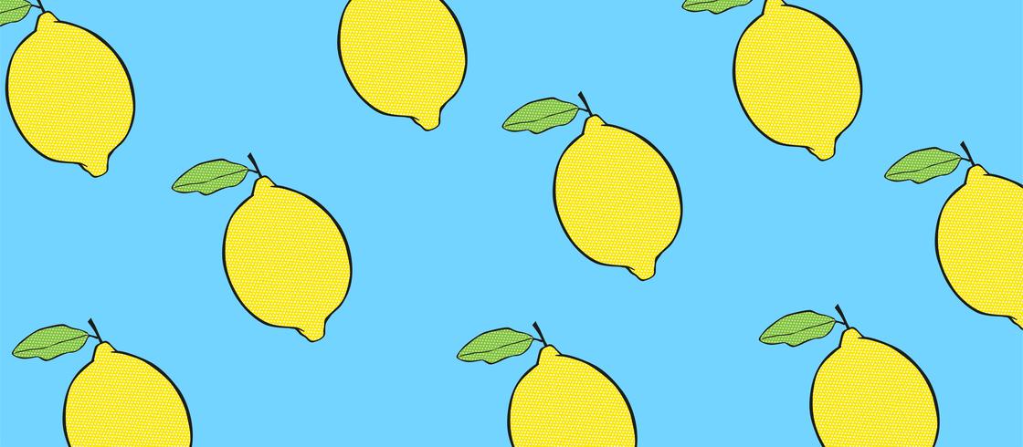 Lemons on blue background.  vector