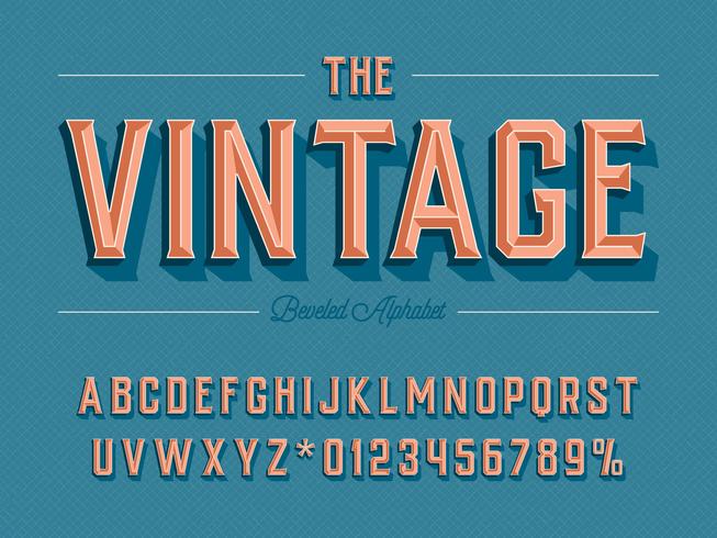 Beveled Retro Alphabet vector