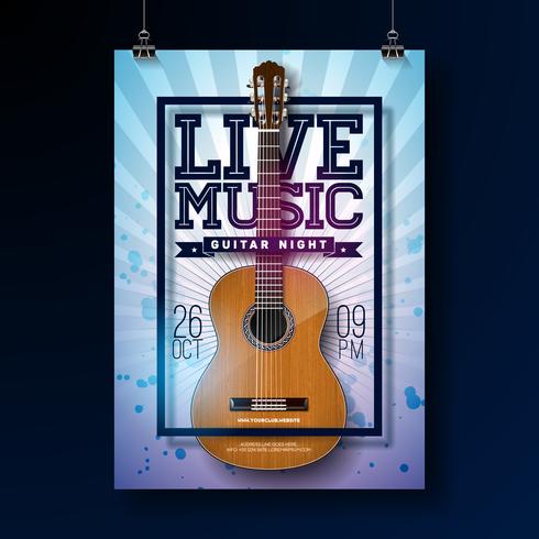 Live music flyer design  vector