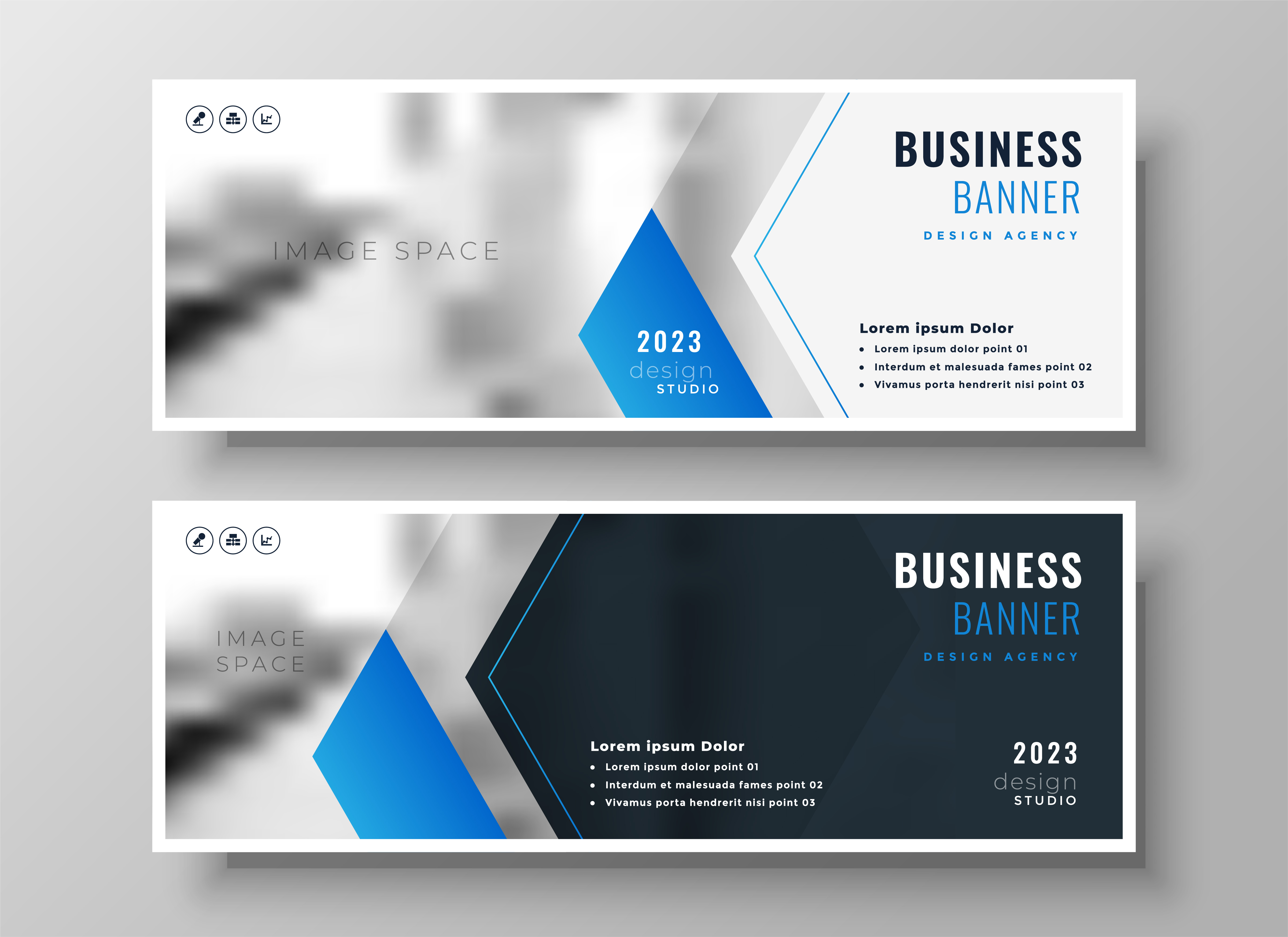 elegant blue modern business banner  design  template 