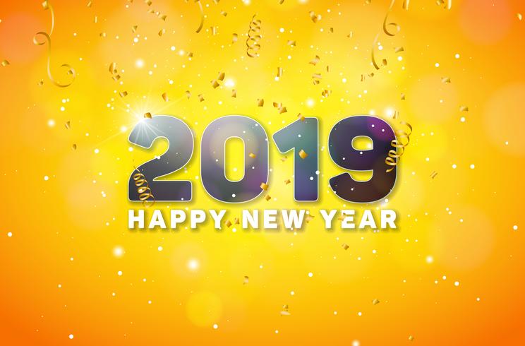 Happy New Year 2019 Illustration  vector