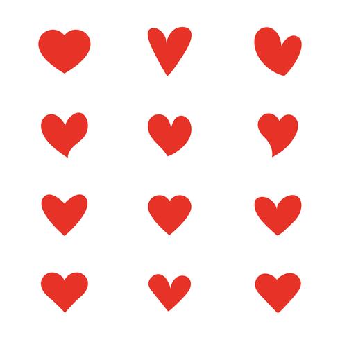 Hearts vector set.