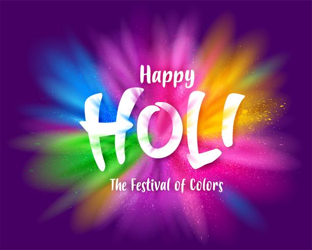 Feliz Holi explosión colorida vector