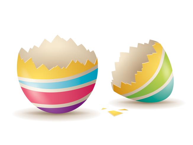 Cracked eggshell vector