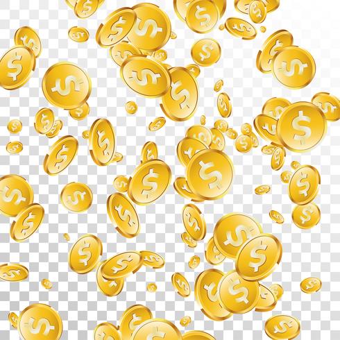 Realistic gold coins illustration  vector