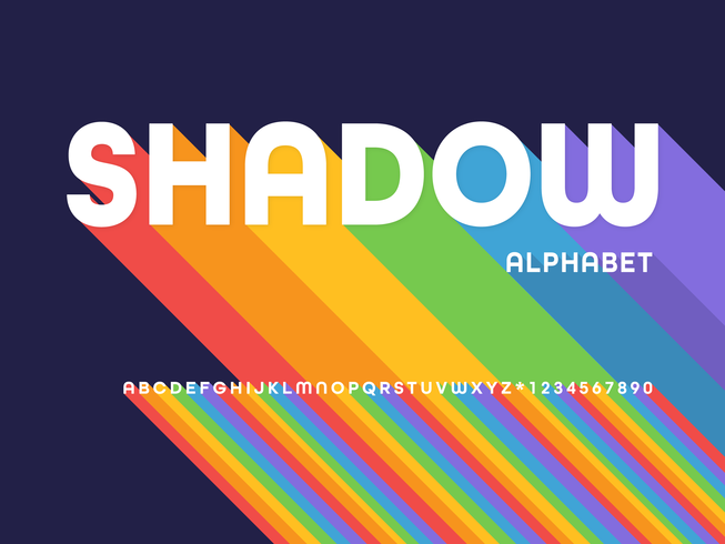 Long Shadow Alphabet vector