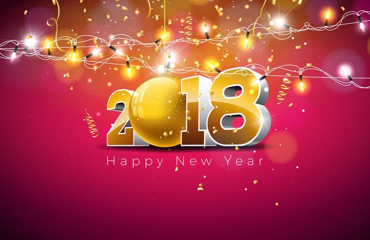 Feliz Año Nuevo 2018 Ilustración vector