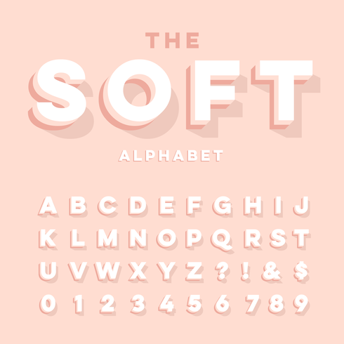 3D Soft Alphabet vector