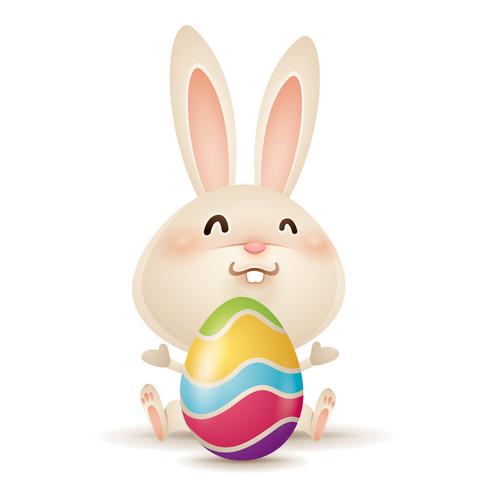 Easter bunny and egg vector