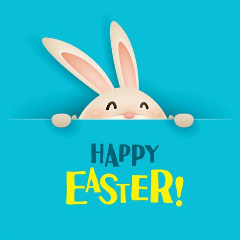 Easter bunny with big sign vector