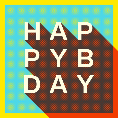 Tarjeta de tipografía retro feliz cumpleaños vector