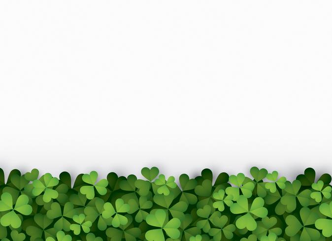 Green clover leaves at bottom vector