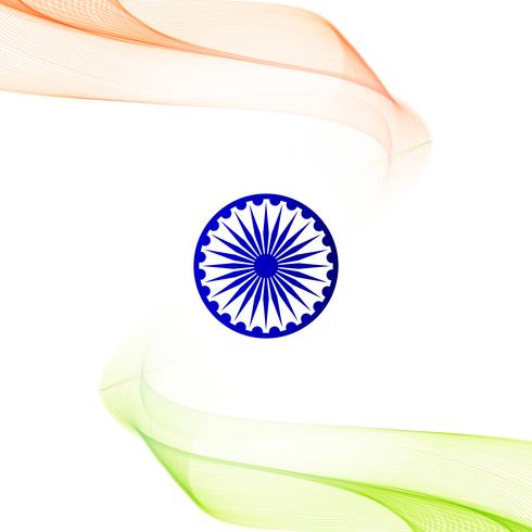 Fondo abstracto ondulado del diseño del tema de la bandera india vector