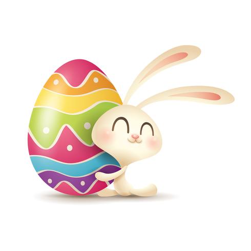 Easter bunny and egg vector