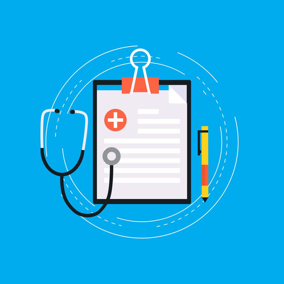 Informe de diseño de ilustración vectorial plana médica 336713 Vector