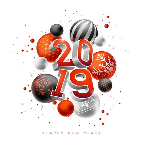 2019 Happy New Year illustration  vector