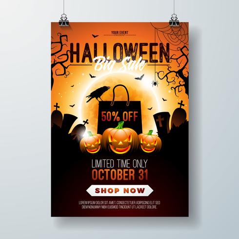 Halloween Sale flyer illustration  vector