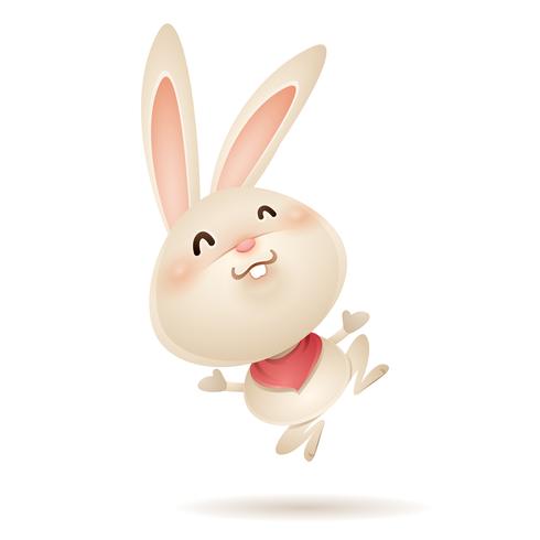 Easter bunny jumping vector