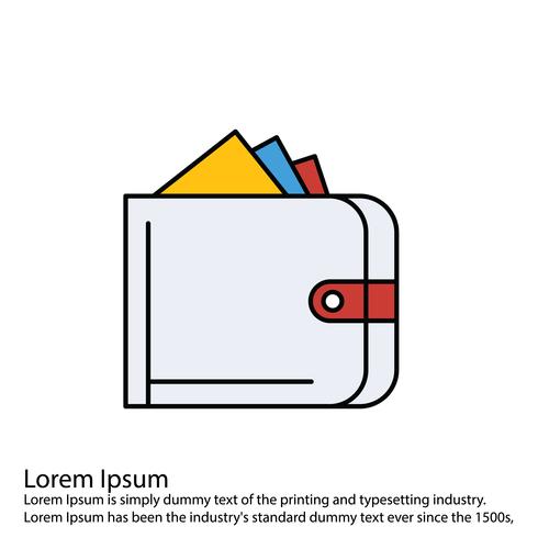 Vector Wallet icon  Line Filled Perfect Icon Vector Or Pigtogram Illustration