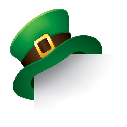 leprechaun sombrero de copa en la esquina de papel vector