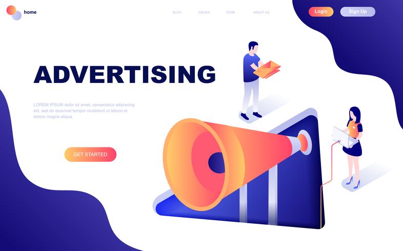 Modern flat design isometric concept of Advertising and Promotion vector