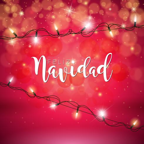 Christmas Illustration with Feliz Navidad  vector