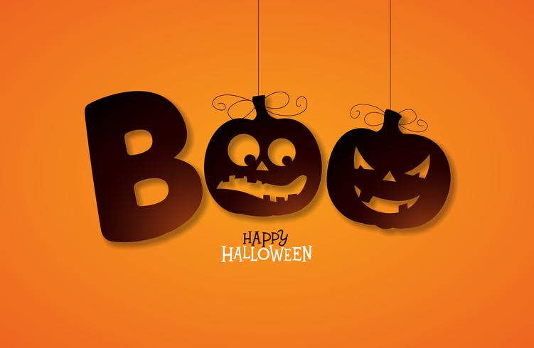 Boo, diseño feliz halloween vector