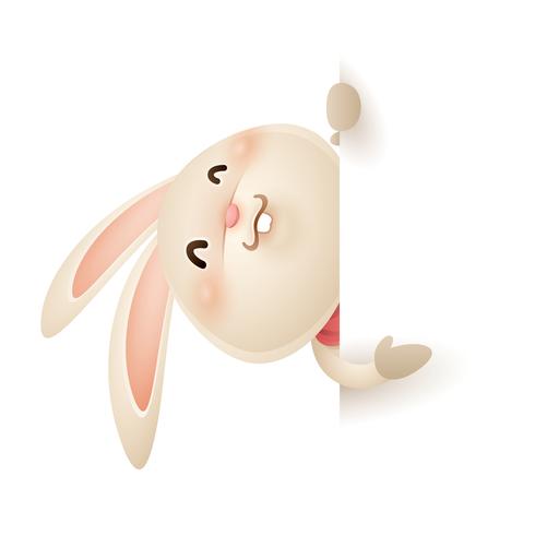 Easter bunny with big sign vector