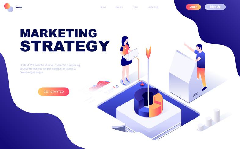 Modern flat design isometric concept of Marketing Strategy vector