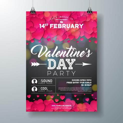 Ilustración del aviador de la fiesta del día de San Valentín vector