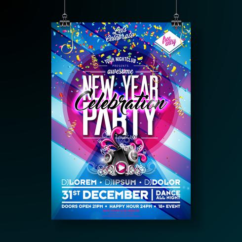 New Year Party Celebration Poster  vector