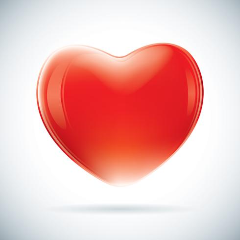 Forma de corazón rojo de San Valentín vector