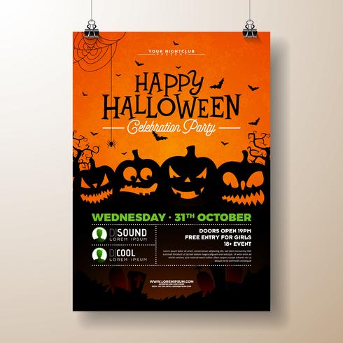 Halloween Party flyer illustration  vector