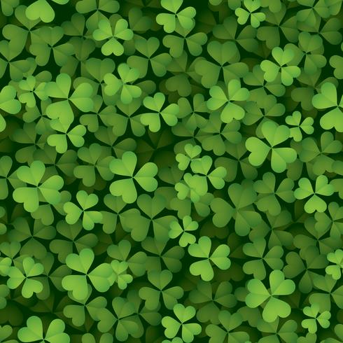 Seamless clover leaves background vector