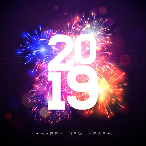 2019 Happy New Year illustration vector