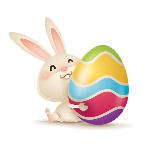 Easter bunny and egg vector