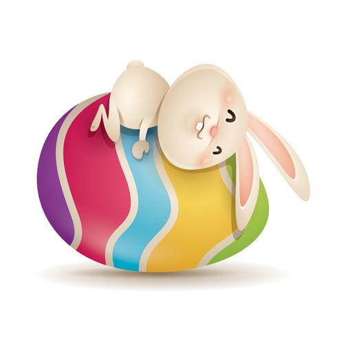 Easter bunny and egg vector