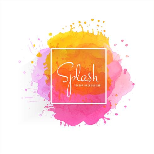 Dibujado a mano colorido suave acuarela splash vector