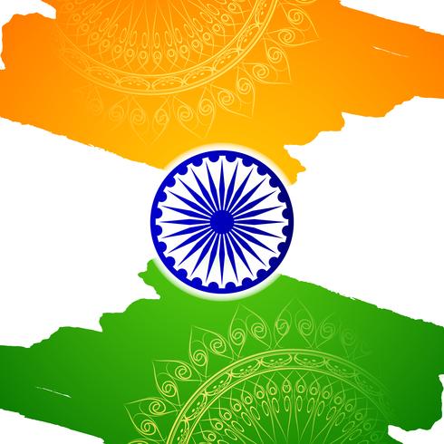 Abstract Indian flag theme watercolor design background vector