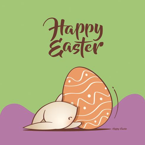 Conejito de Pascua y Huevo de Pascua vector