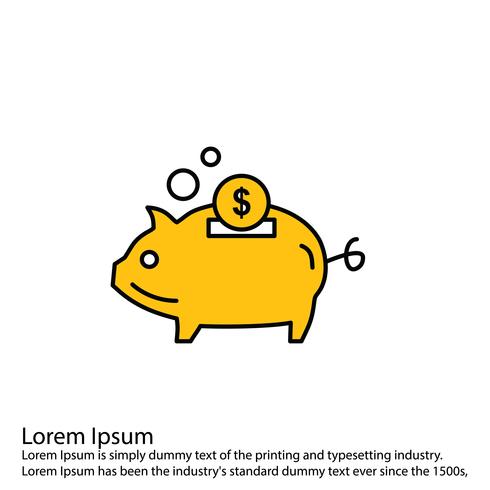 Vector piggy icon Line Filled Perfect Icon Vector Or Pigtogram Illustration