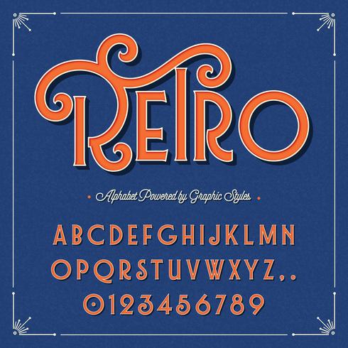 Retro Vintage Graphic Style Alphabet vector