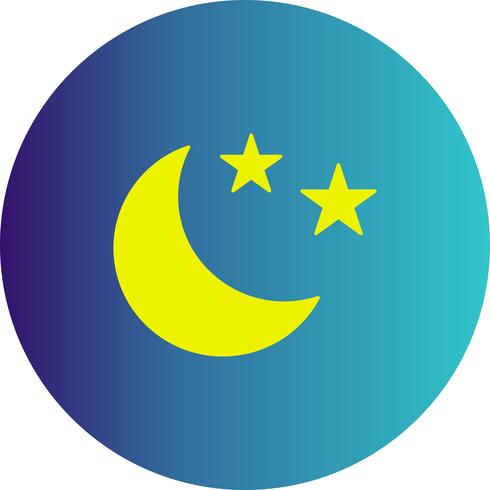 vector stars and moon icon 