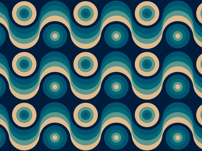 Wavy Circles Retro Background vector