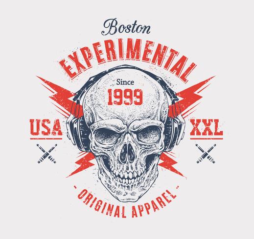 Grunge Skull Print vector