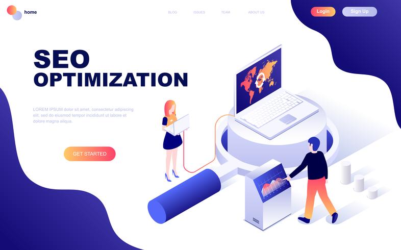 Modern flat design isometric concept of Seo Analysis vector