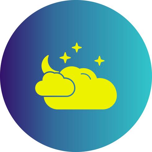 vector cloud stars icon 
