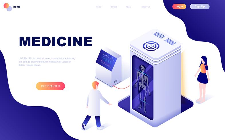 Modern flat design isometric concept of Medicine and Healthcare  vector